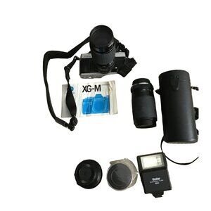Minolta XG-M 35mm Film Camera Bundle With Vivitar 1900 Flash Lens & Accessories